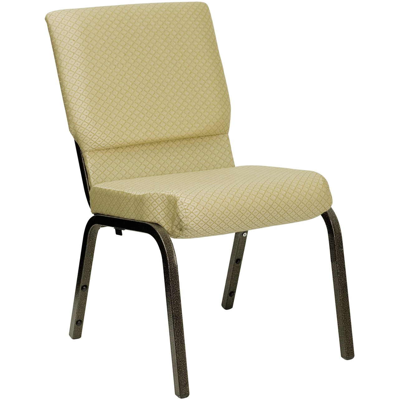 Flash Furniture 33&#x22; Beige and Black Contemporary Stacking Church Chair